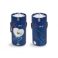 Большая дизайнерская анальная пробка с вибрацией Gvibe Gplug 10,5 см синяя