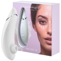 Бесконтактный клиторальный стимулятор Womanizer Premium белый/хром